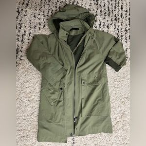 Zara green light hooded parka XS